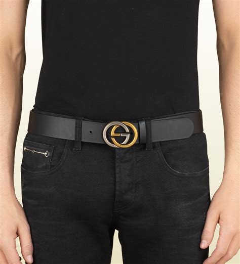 Gucci women's black leather belt